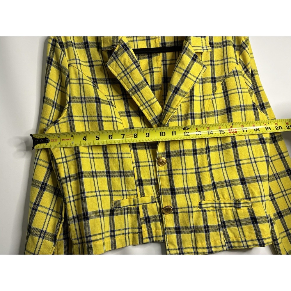 Clueless Cher Horowitz Dress Costume Size Large 2 Pc Yellow Black Plaid Pleated - Picture 5 of 9